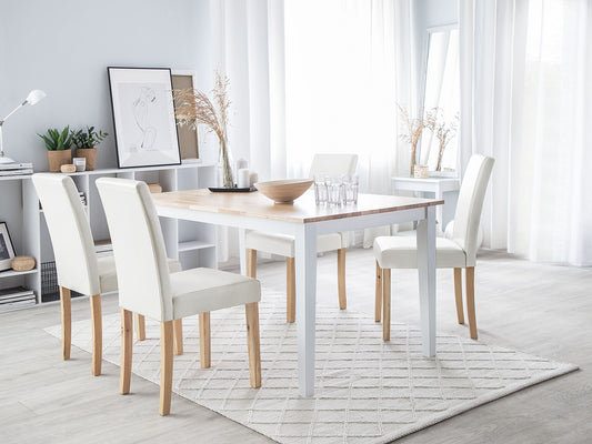 Esszimmerstuhl 2er Set BROADWAY Kunstleder Weiss