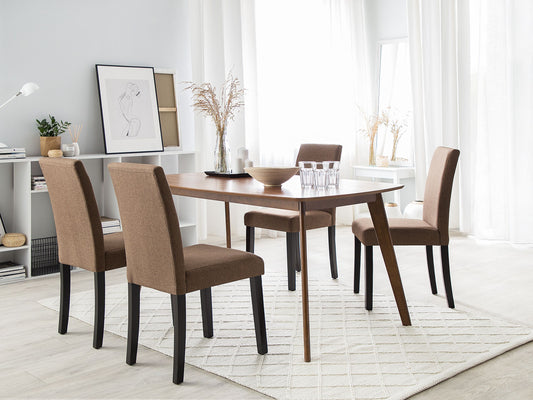 Esszimmerstuhl 2er Set Stoff Braun BROADWAY