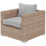 Lounge Set Linksseitig PE Rattan Hellbraun CONTARE