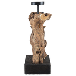 Kerzenständer Holz hellbraun 2-flammig 33 cm FLORES