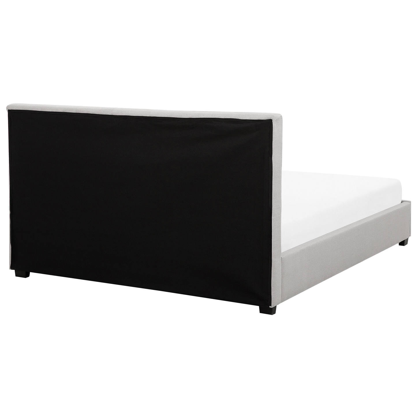 Bett mit Schubladen Stoff LA ROCHELLE 180 x 200 cm Hellgrau
