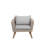 Lounge Set mit Tisch 4-Sitzer VITTORIA Polyrattan Grau