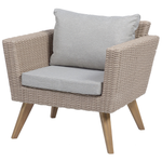 Lounge Set mit Tisch 4-Sitzer VITTORIA Polyrattan Grau