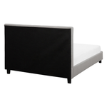 Bett mit Lattenrost Stoff LA ROCHELLE 140 x 200 cm Hellgrau