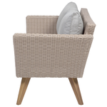 Lounge Set mit Tisch 4-Sitzer VITTORIA Polyrattan Grau