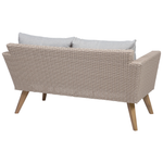 Lounge Set mit Tisch 4-Sitzer VITTORIA Polyrattan Grau