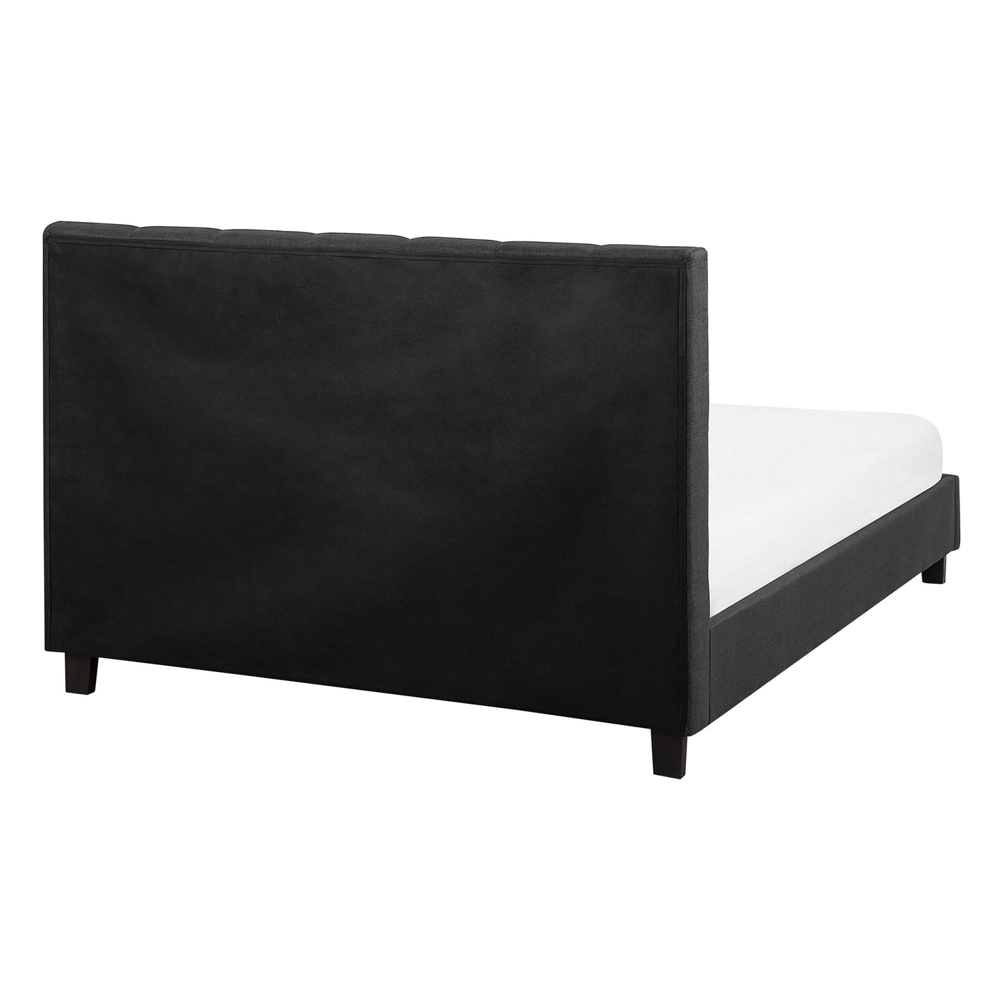 Bett mit Lattenrost Stoff LA ROCHELLE 140 x 200 cm Dunkelgrau