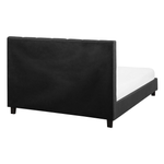 Bett mit Lattenrost Stoff LA ROCHELLE 140 x 200 cm Dunkelgrau