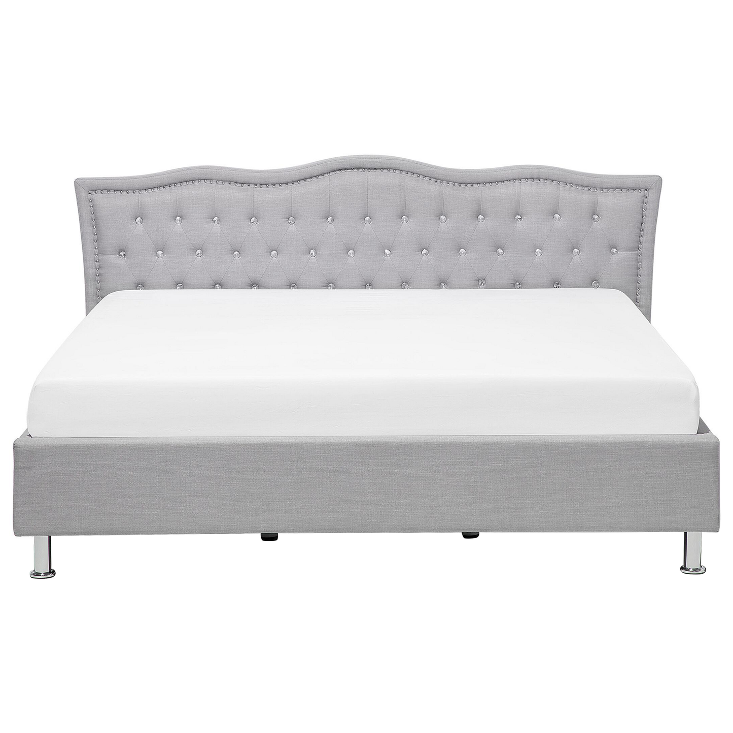 Bett mit Lattenrost Stoff METZ 180 x 200 cm Hellgrau