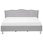 Bett mit Lattenrost Stoff METZ 180 x 200 cm Hellgrau