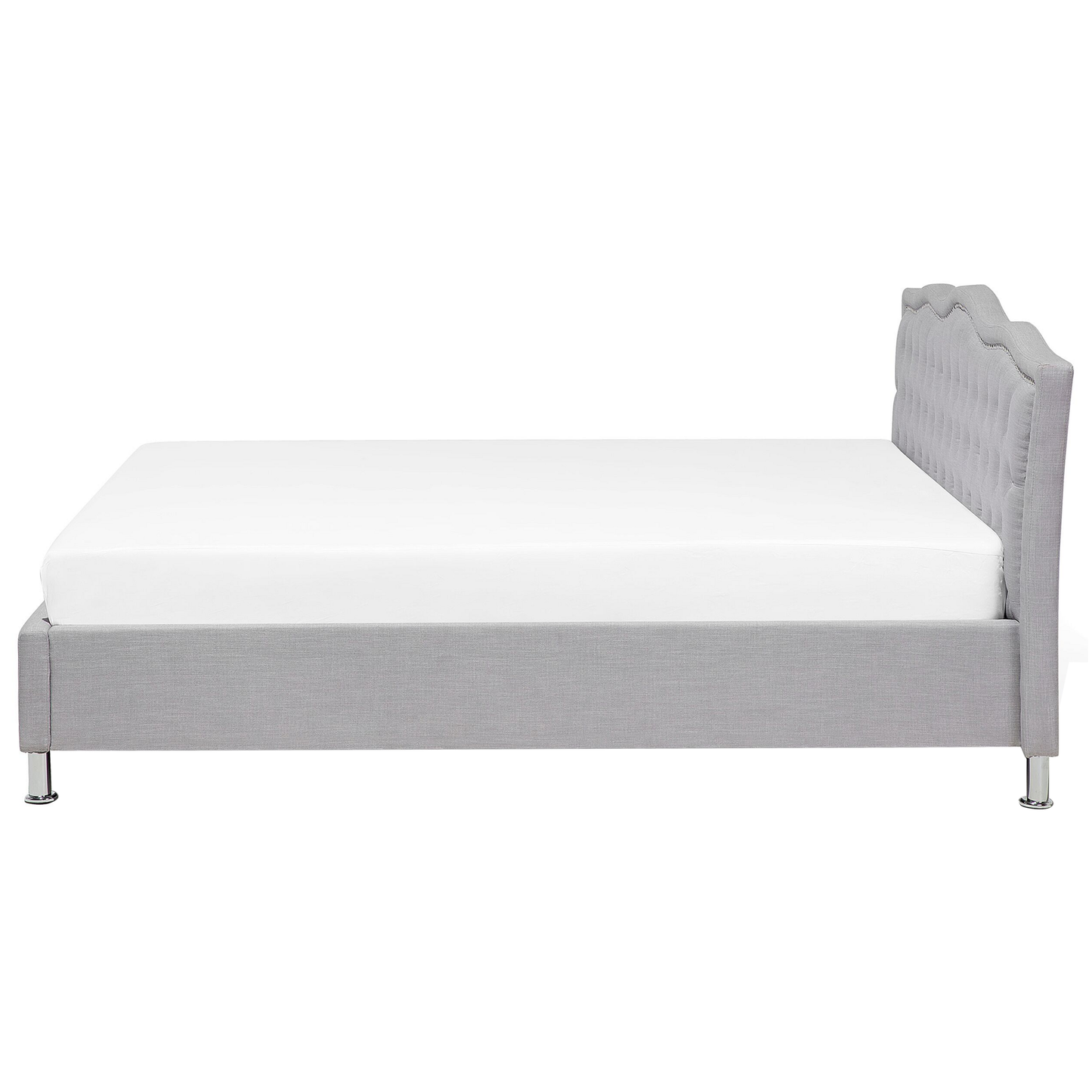 Bett mit Lattenrost Stoff METZ 180 x 200 cm Hellgrau