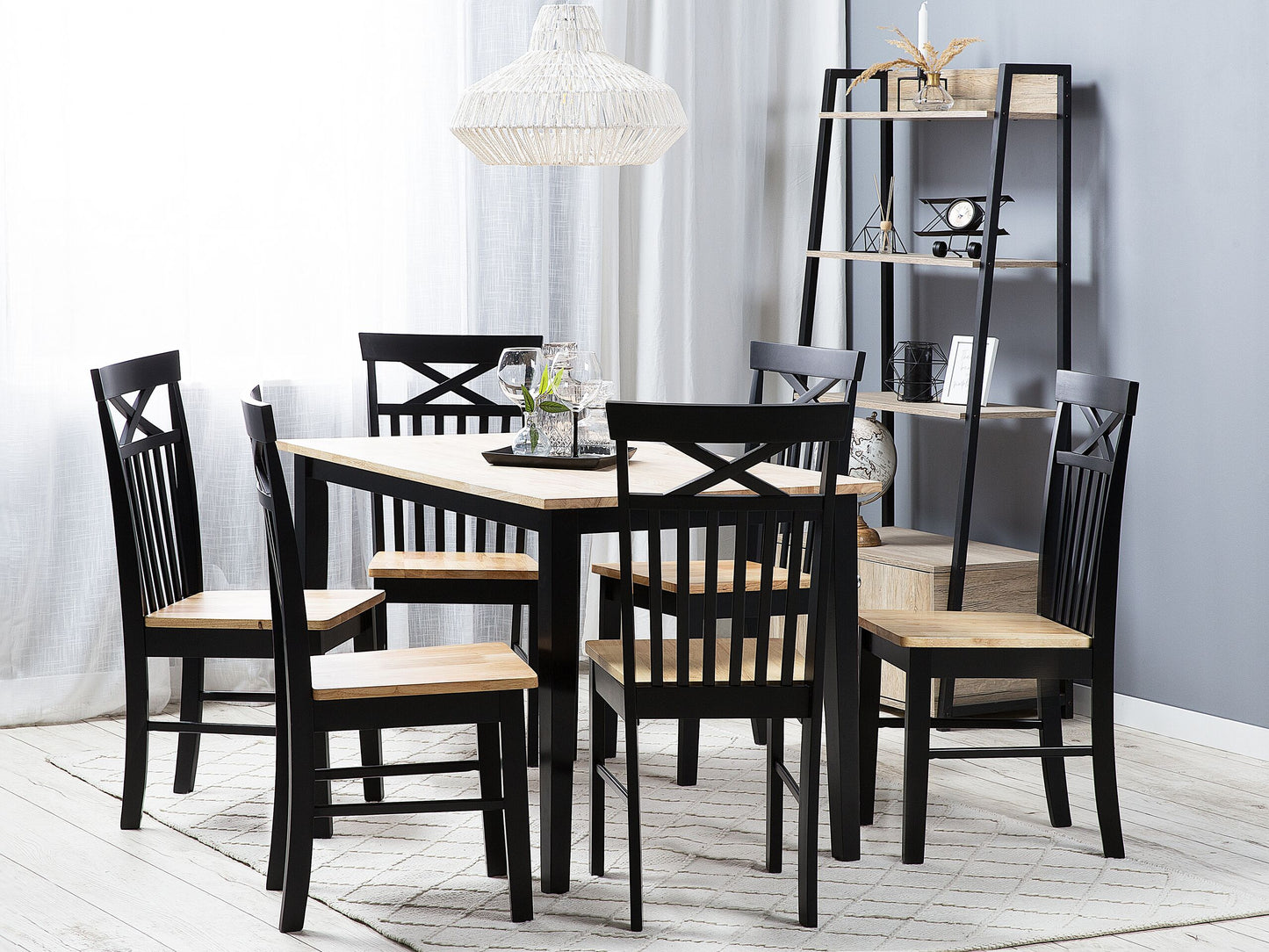 Esszimmerstuhl 2er Set HOUSTON Holz Schwarz