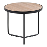 Couchtisch 2er Set Holzoptik hellbraun / schwarz klein und mittelgross rund  MELODY
