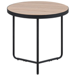 Couchtisch 2er Set Holzoptik hellbraun / schwarz gross und mittelgross rund MELODY