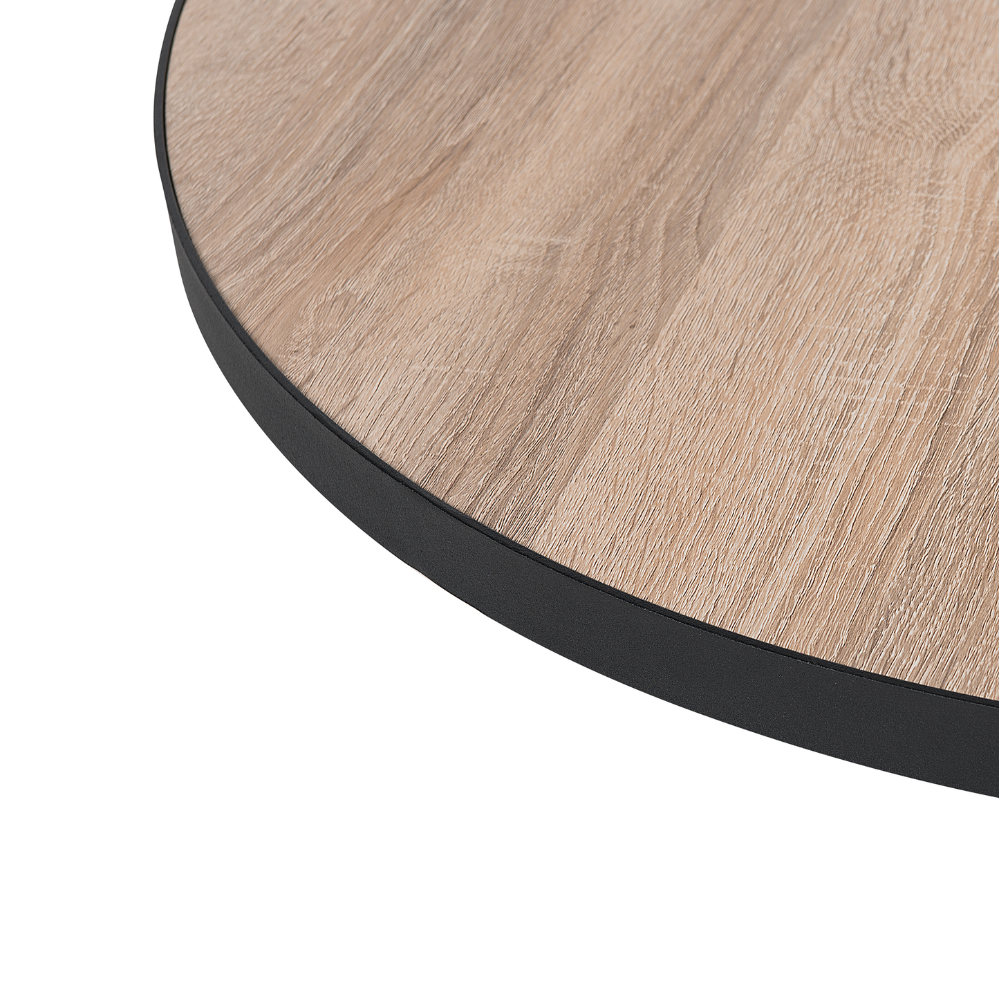 Couchtisch 2er Set Holzoptik hellbraun / schwarz gross und mittelgross rund MELODY