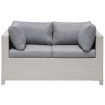 Lounge Set mit Tisch und Ottomane 4-Sitzer MILANO Polyrattan Hellgrau