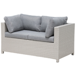 Lounge Set mit Tisch und Ottomane 4-Sitzer MILANO Polyrattan Hellgrau