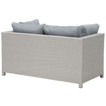 Lounge Set mit Tisch und Ottomane 4-Sitzer MILANO Polyrattan Hellgrau