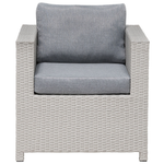 Lounge Set mit Tisch und Ottomane 4-Sitzer MILANO Polyrattan Hellgrau