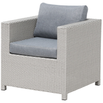 Lounge Set mit Tisch und Ottomane 4-Sitzer MILANO Polyrattan Hellgrau