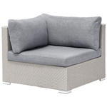 Garten Ecksofa mit Tisch 4-Sitzer SANO II linksseitig modular Polyrattan Hellgrau