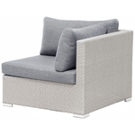 Garten Ecksofa mit Tisch 4-Sitzer SANO II linksseitig modular Polyrattan Hellgrau