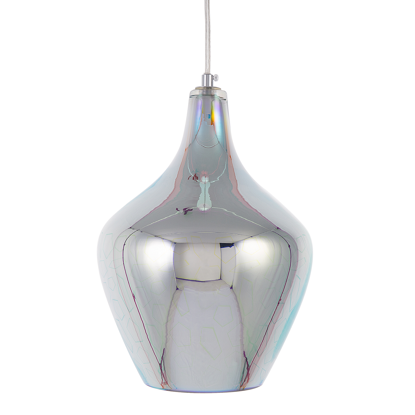 Hängelampe Glas silber Glockenform SOANA