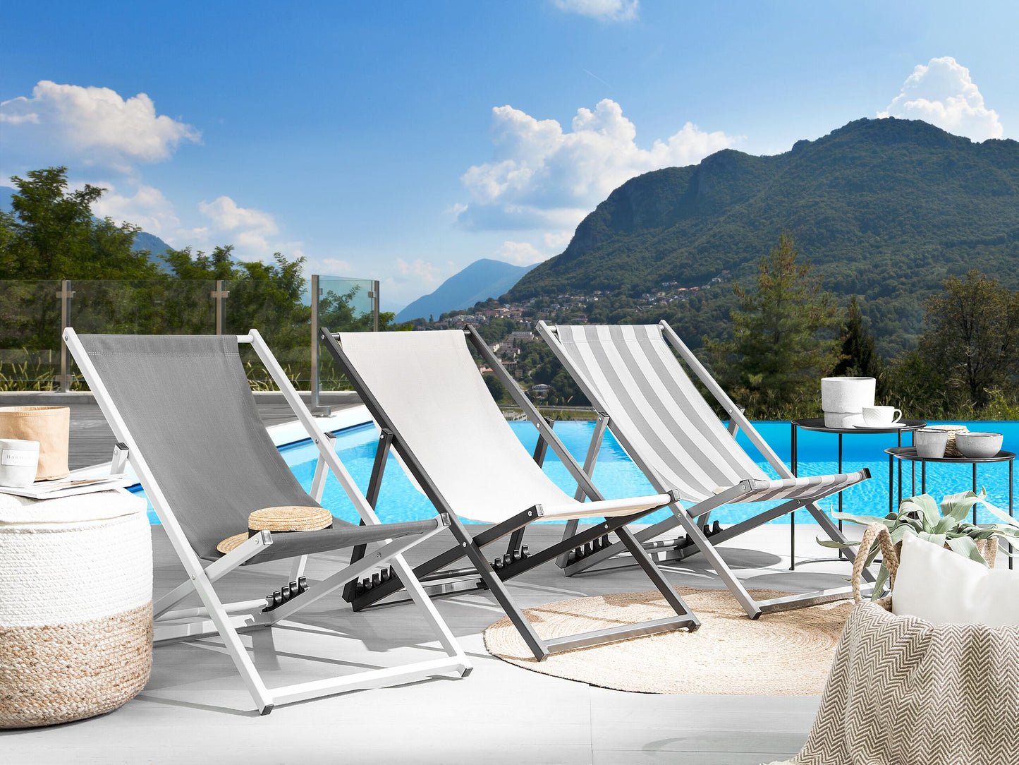 Gartenliege Metall Cremeweiss LOCRI