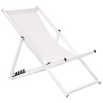 Liegestuhl Aluminium weiss Textilbespannung cremeweiss LOCRI