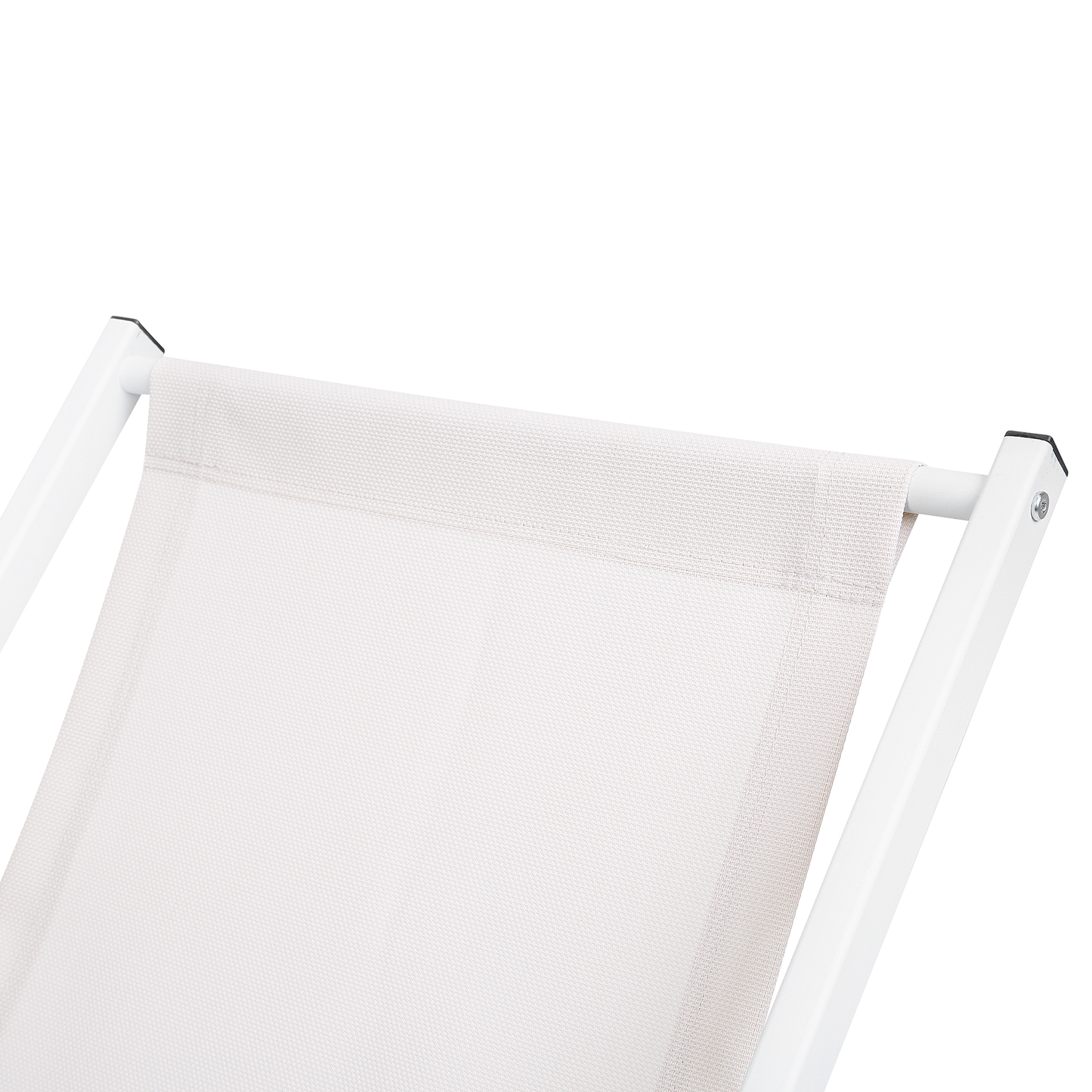 Liegestuhl Aluminium weiss Textilbespannung cremeweiss LOCRI