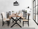 Esstisch Akazienholz hellbraun / schwarz 180 x 95 cm VALBO