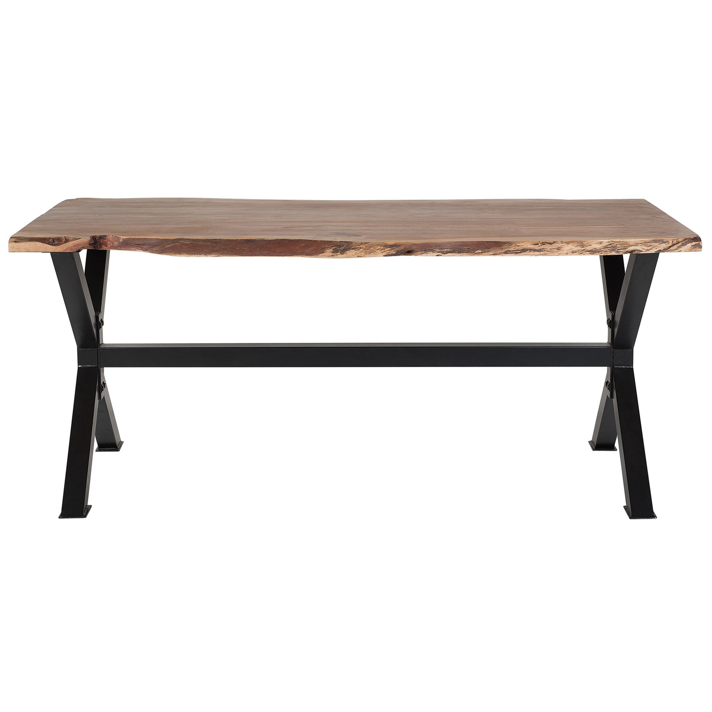 Esstisch Akazienholz hellbraun / schwarz 180 x 95 cm VALBO