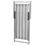 Liegestuhl Aluminium grau Textilbespannung weiss / grau Streifenmuster LOCRI