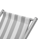 Liegestuhl Aluminium grau Textilbespannung weiss / grau Streifenmuster LOCRI