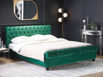 Bett mit Lattenrost Samtstoff AVALLON 180 x 200 cm Smaragdgrün