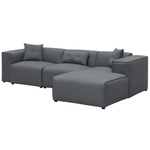3-Sitzer Ecksofa dunkelgrau linksseitig DOLVA