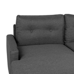 Ecksofa mit Schlaffunktion Polsterbezug dunkelgrau rechtsseitig FLAKK