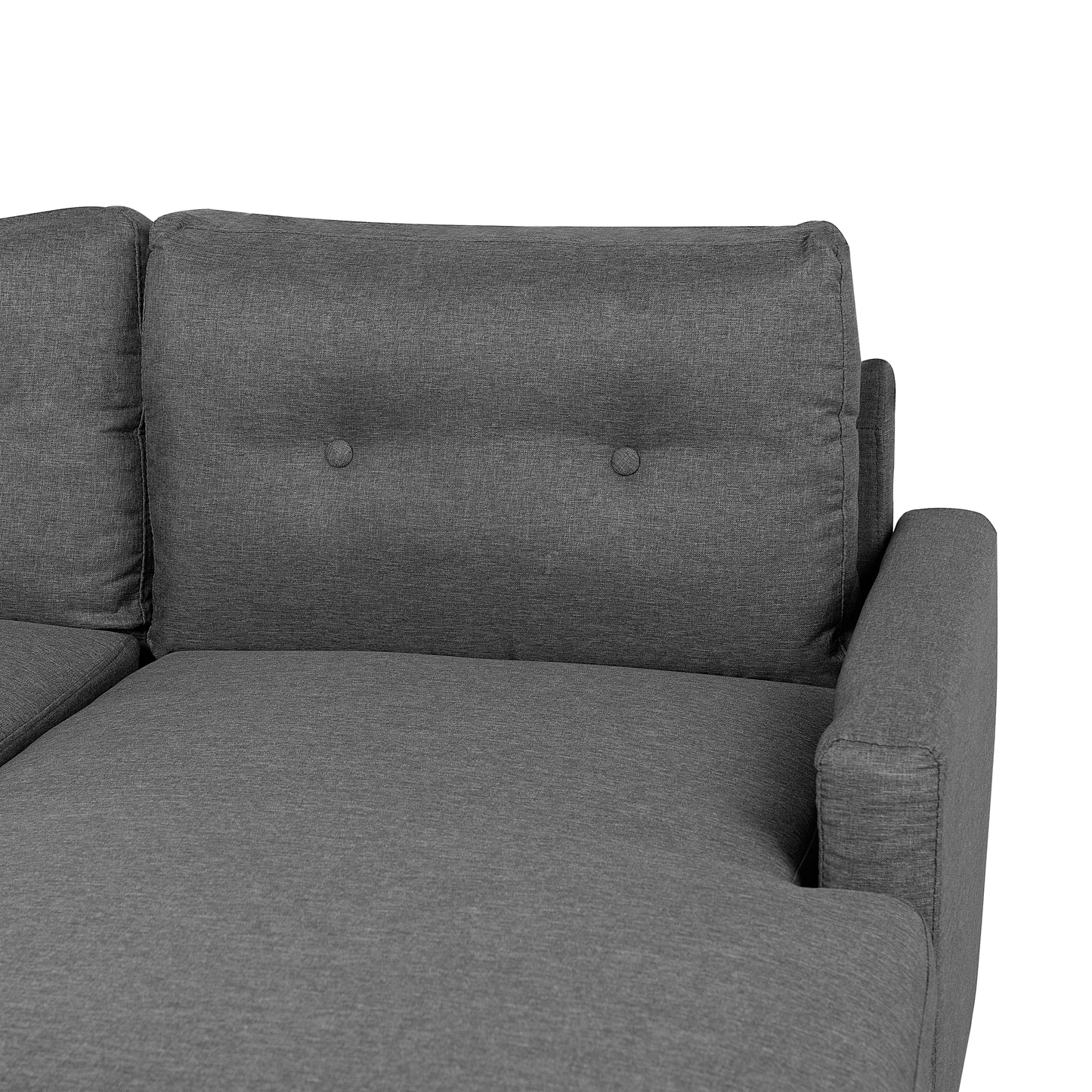 Ecksofa mit Schlaffunktion Polsterbezug dunkelgrau linksseitig FLAKK
