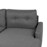 Ecksofa mit Schlaffunktion Polsterbezug dunkelgrau linksseitig FLAKK