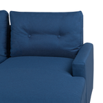 Ecksofa mit Schlaffunktion Polsterbezug marineblau linksseitig FLAKK