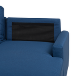 Ecksofa mit Schlaffunktion Polsterbezug marineblau linksseitig FLAKK