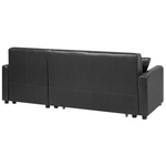 Ecksofa mit Schlaffunktion Lederoptik schwarz linksseitig OGNA
