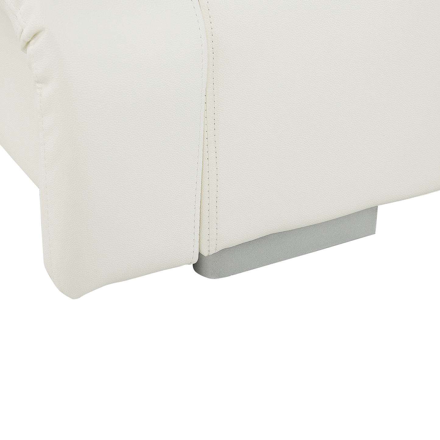 Bett mit Lattenrost Echtleder NANTES 140 x 200 cm Cremeweiss