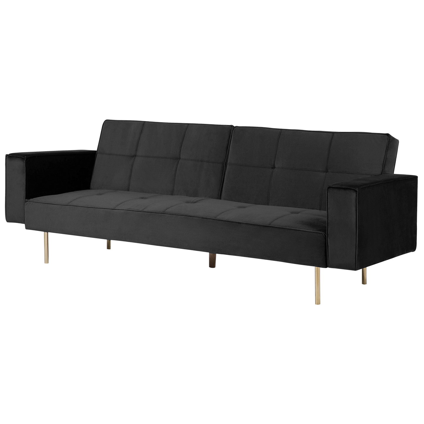 Schlafsofa Samtstoff Schwarz VISNES