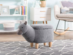Hocker Polsterbezug mit Stauraum grau ALPACA