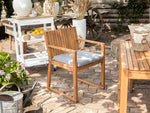 Set mit 8 Stühlen und Sitzkissen SASSARI Akazienholz Grau