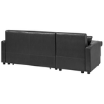 Ecksofa mit Schlaffunktion Lederoptik schwarz rechtsseitig OGNA