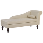 Chaiselongue Kunstleder hellbeige mit Bettkasten rechtsseitig PESSAC II