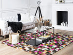 Teppich Kuhfell bunt 200 x 200 cm Patchwork Kurzflor ENNE