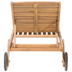 Gartenliege Akazienholz hellbraun Auflage grau rollbar CESANA